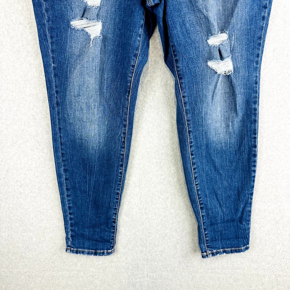 Maurices Womans 20W Reg Plus Skinny Jeans Blue Stretch Pockets Denim High Rise - Picture 3 of 8